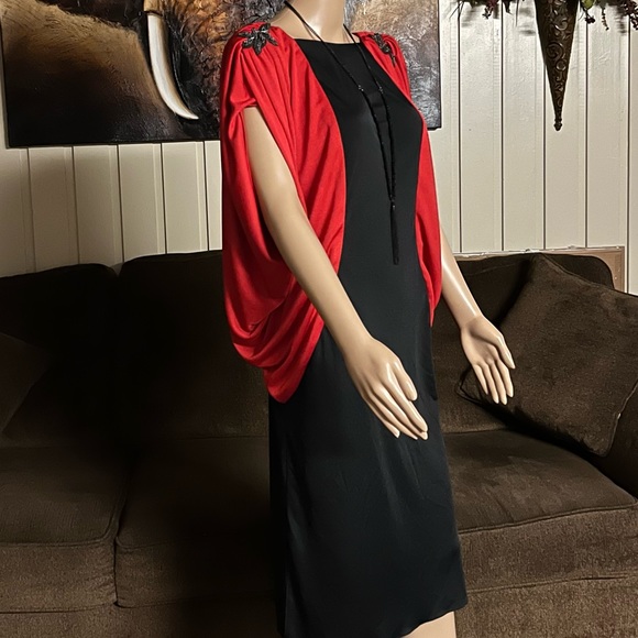 New Leaf California By Samir • Vtg • Large • Black/Red • Elegant • Beaded •Dress - Picture 14 of 14